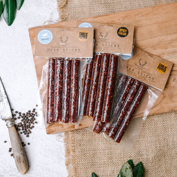 Kiwi Artisan Dry Aged Wild Venison Deer Sticks (Garlic Pepper)