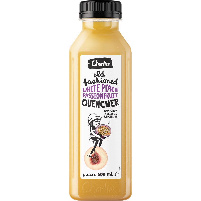 Charlie's Old Fashioned White Peach Passionfruit Quencher - 500mL