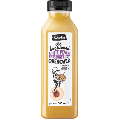 Charlie's Old Fashioned White Peach Passionfruit Quencher - 500mL